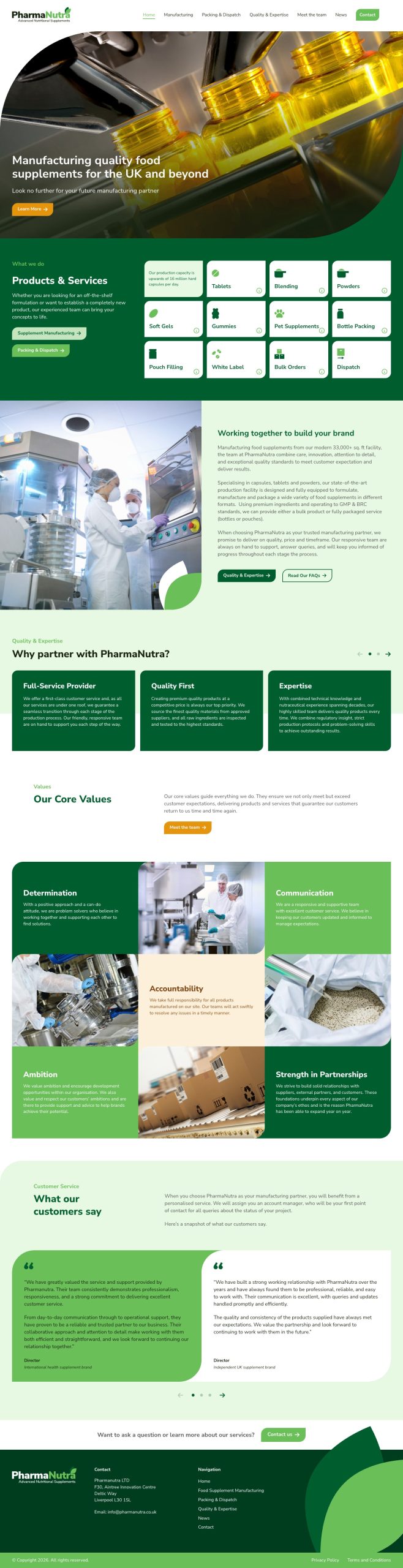 PharmaNutra website designed and developed by Abigail Sinclair.