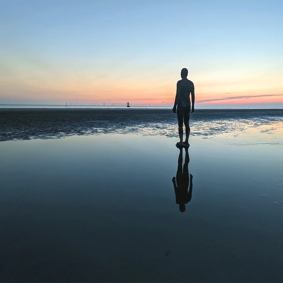 Crosby beach at sunset, taken by Abigail Sinclair